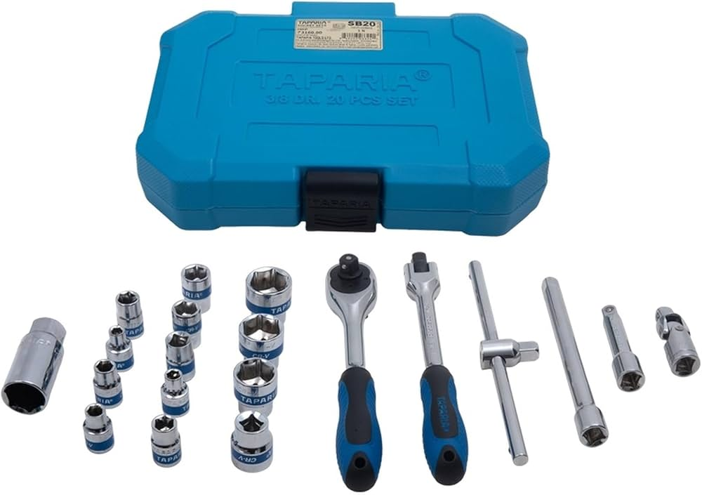Taparia 3/8 Dr. Socket Set 20 Pcs in Blow Moulding Box (SB 20)